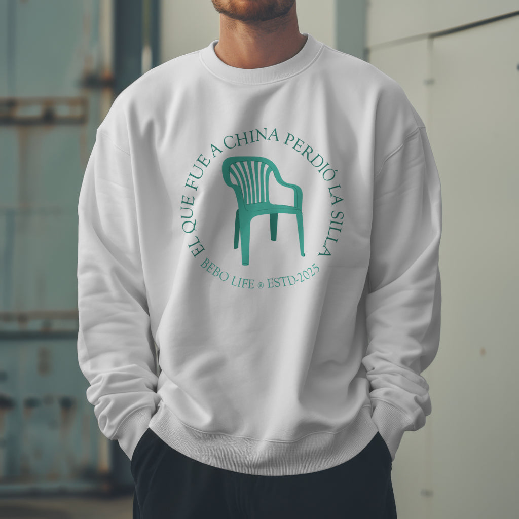 El que fue a China perdió la silla. Crewneck Sweatshirt. Cuban Collection